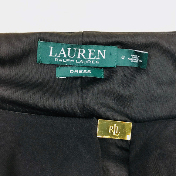 Ralph Lauren Black Faux Wrap Popover Dress 6 - Picture 4 of 4